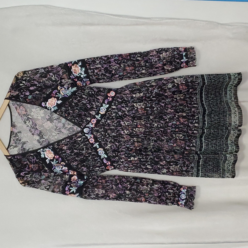 Free People Embroidery Cherry Blossom Mini Dress